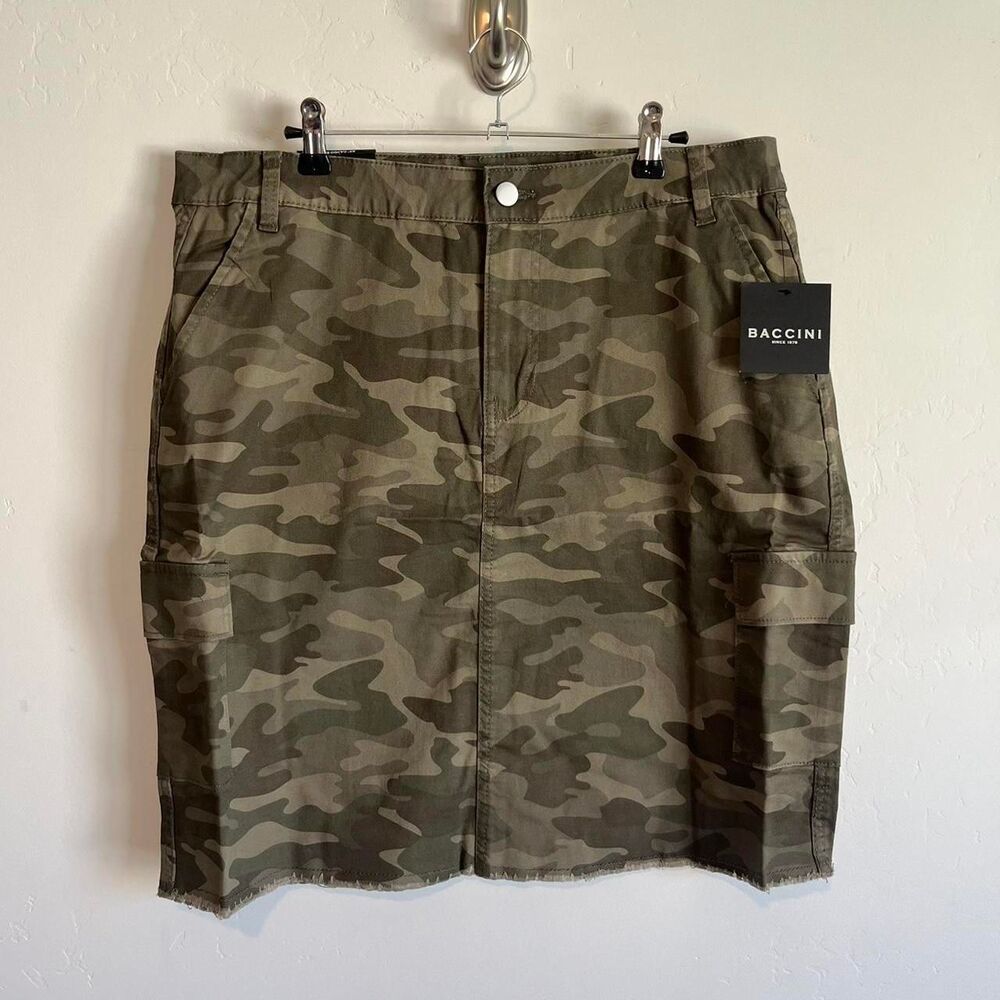Women's Green and Khaki Skirt